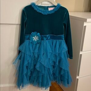 American Girl Bitty Baby Teal Dress with Lace Trim